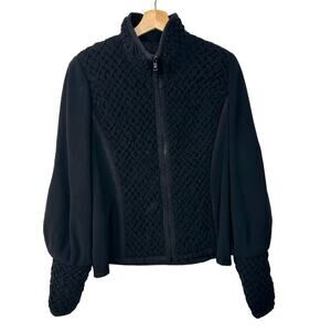 Vintage Jackie Rogers Designer Jacket Black Woven Medium Large